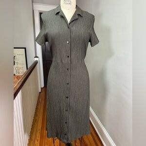 90’s Green-Grey Shirt Dress 12